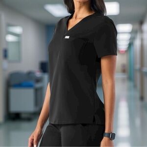 Figs Black Catarina Women's XXS Top